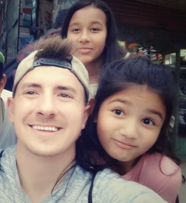 Village Book Builders project photo with students in Nepal